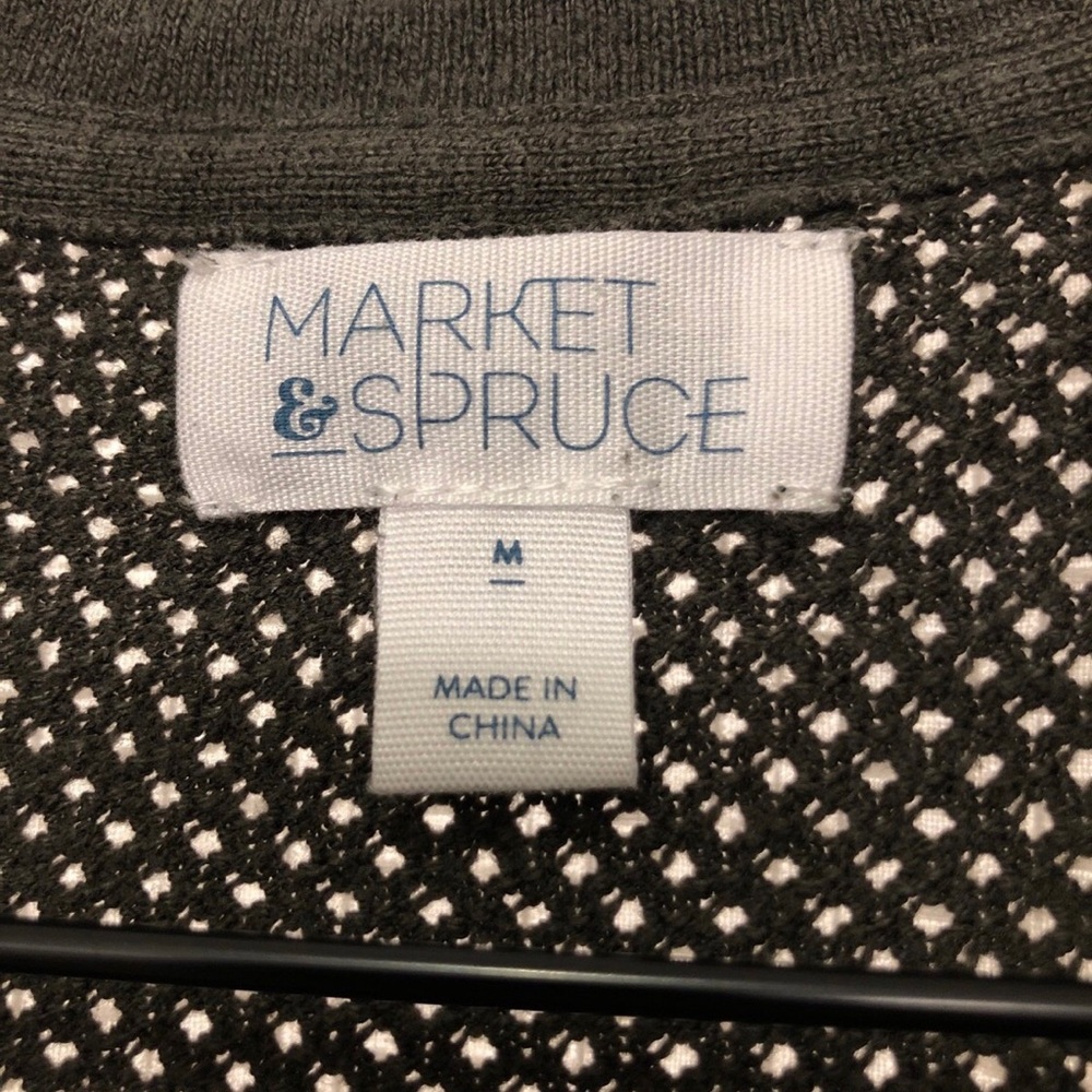Market & Spruce ~ Women’s Dark Green Crewneck Open Knit Sweater - Picture 4 of 6